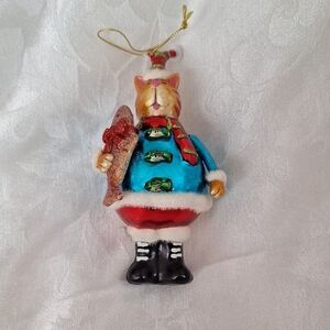 The North Face Festive Cat Ornament - Blue and Red